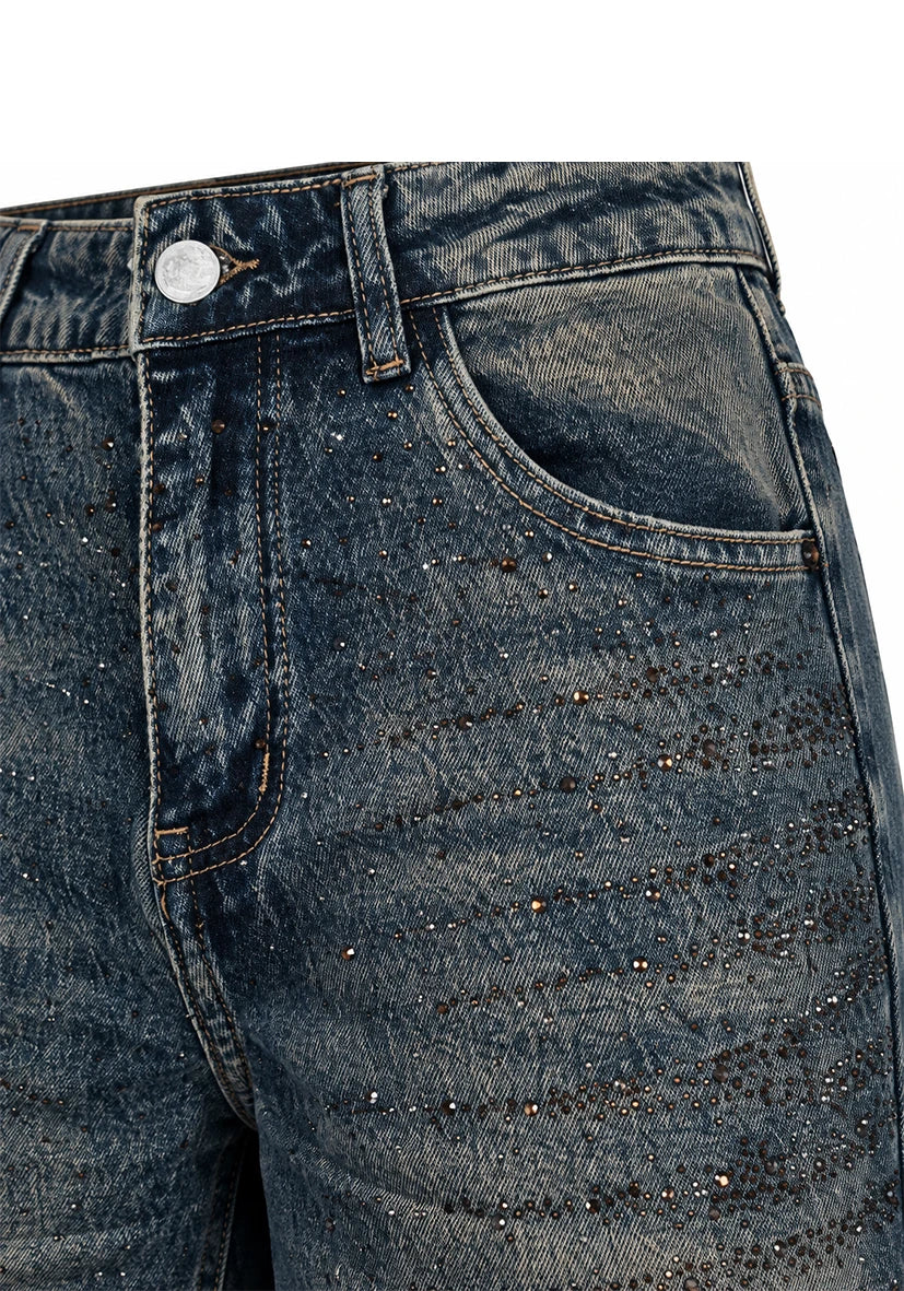 Jeans Rhinestone - grey