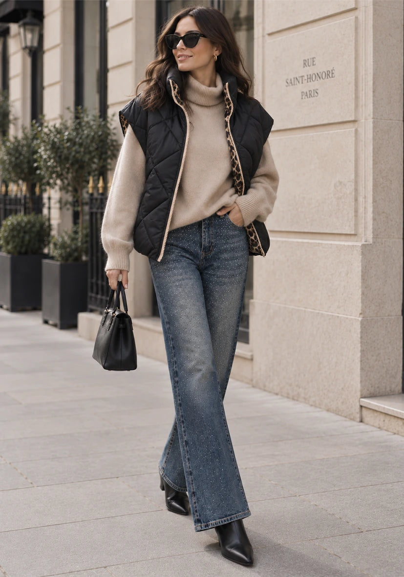 Jeans Rhinestone - grey