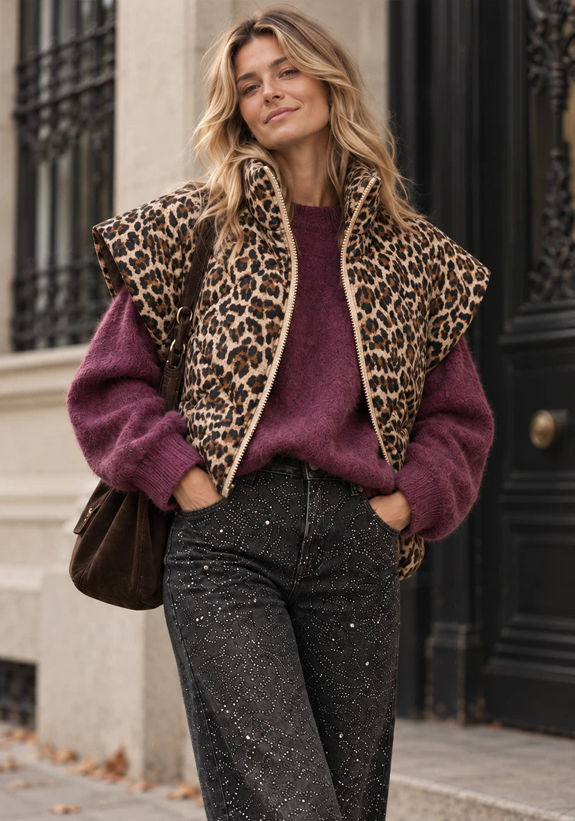 Manteau court Smile & Glow - gris