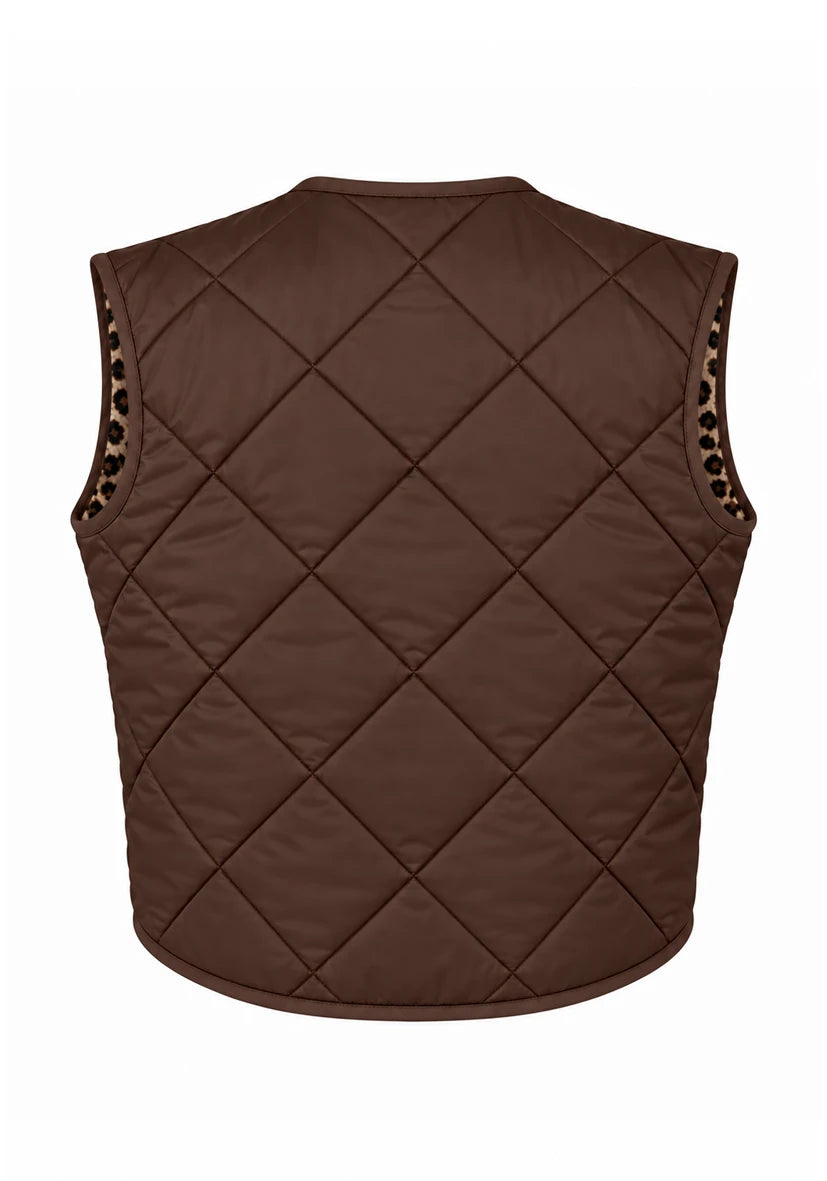 Vest Leo button Chocolate