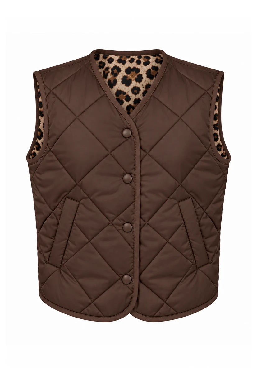 Vest Leo button Chocolate