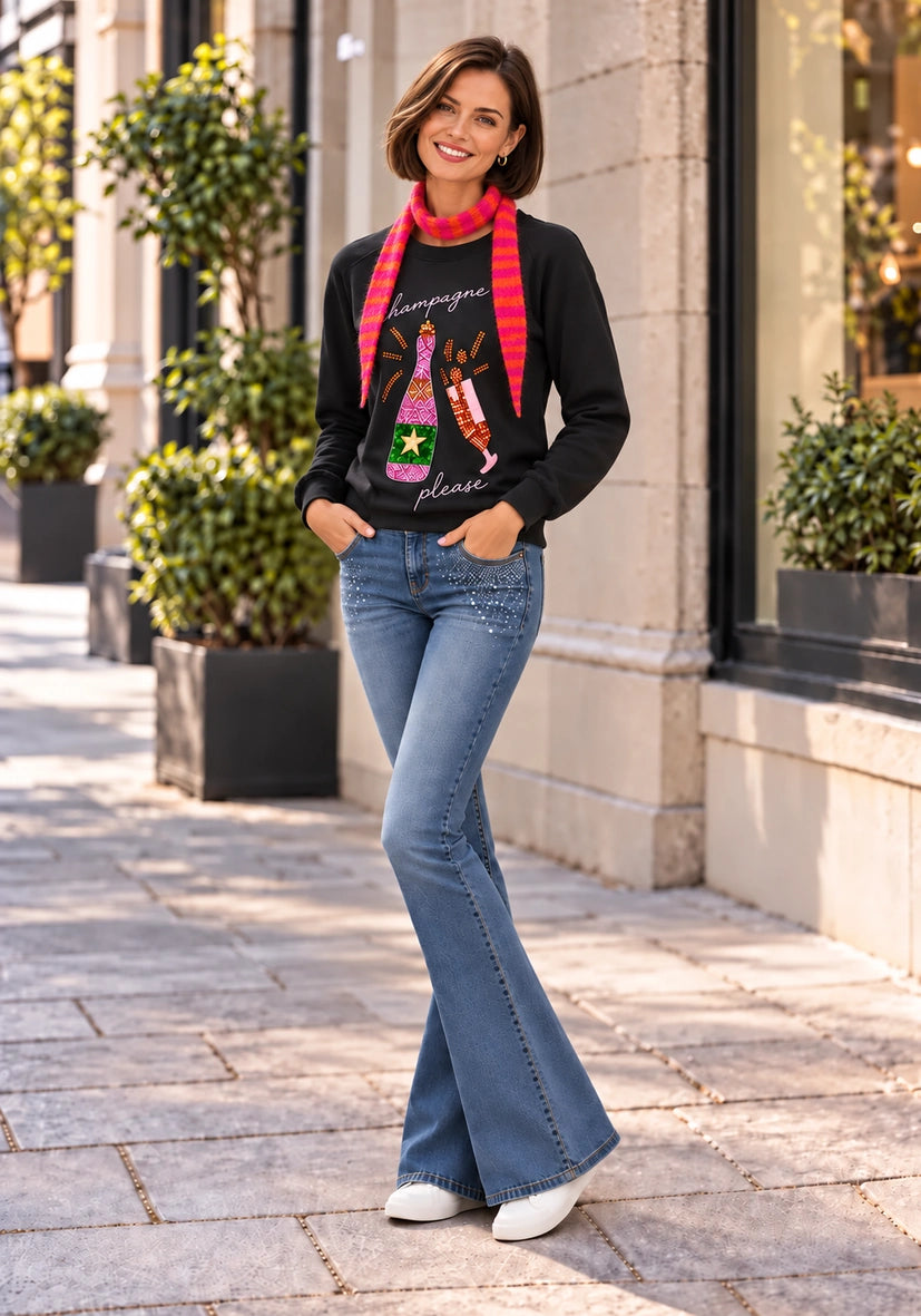 Small scarf stripes - pink/neonorange