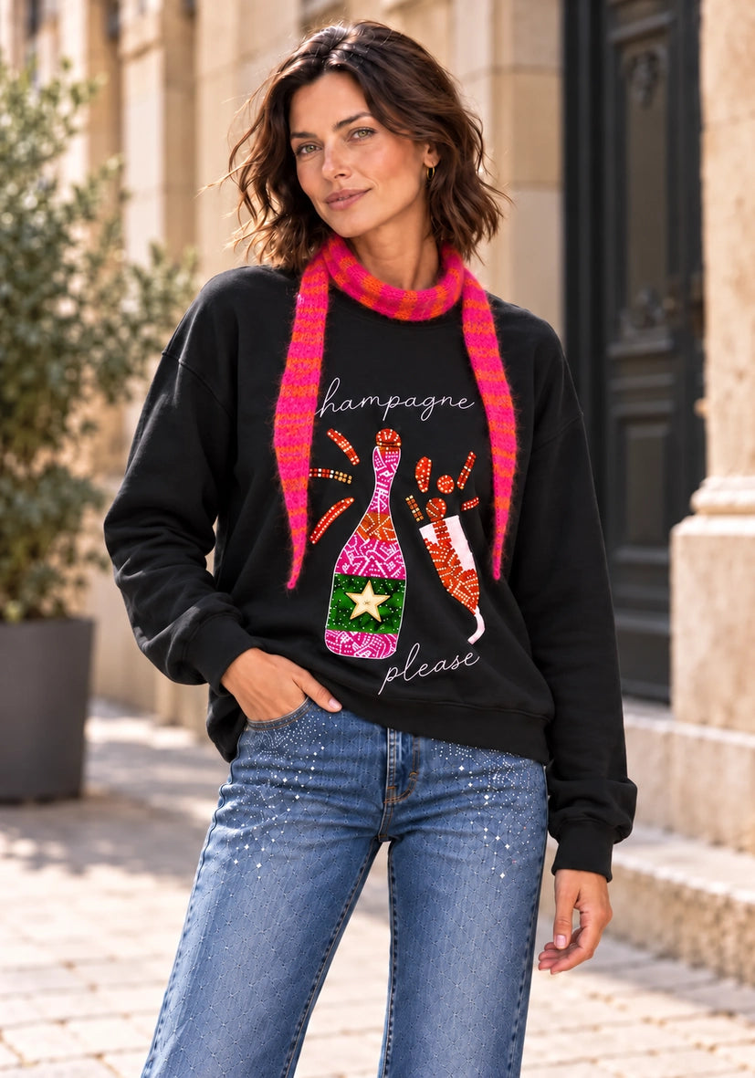 Small scarf stripes - pink/neonorange