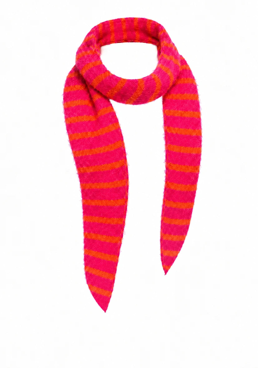 Small scarf stripes - pink/neonorange
