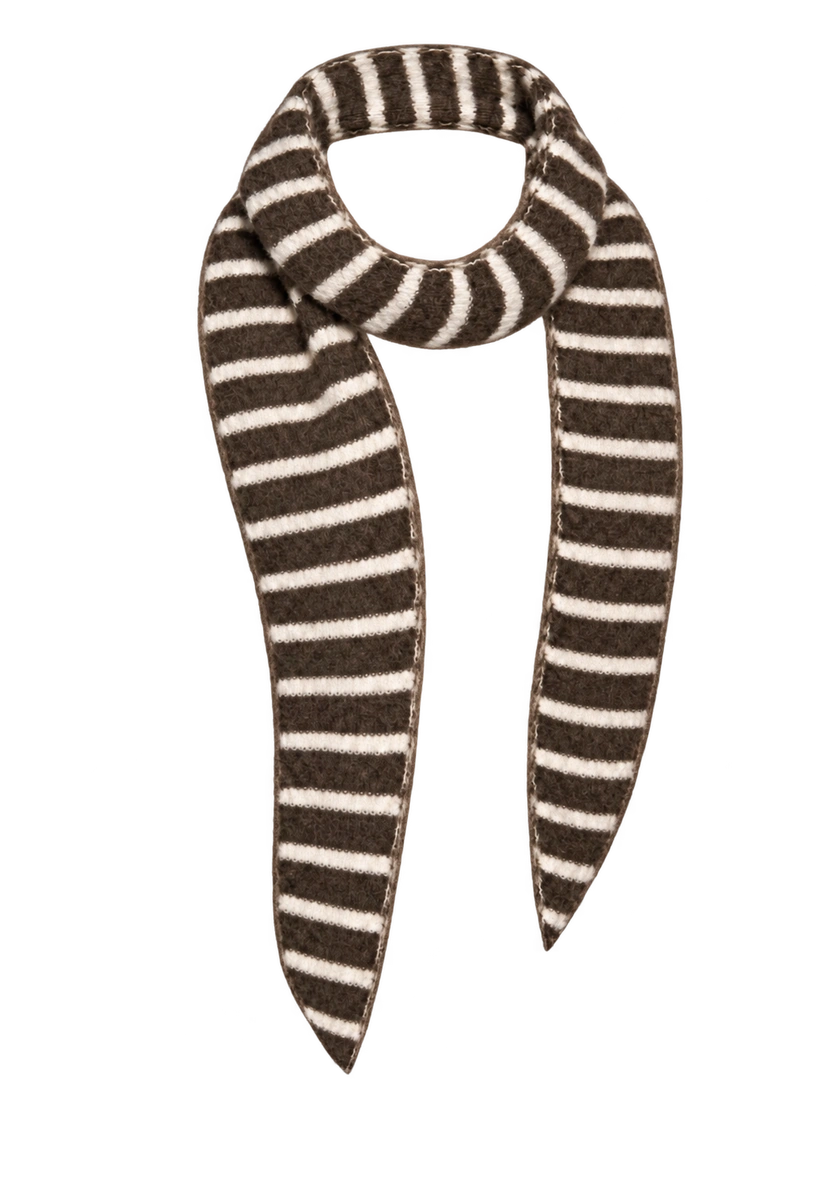 Small scarf stripes - braun/weiß