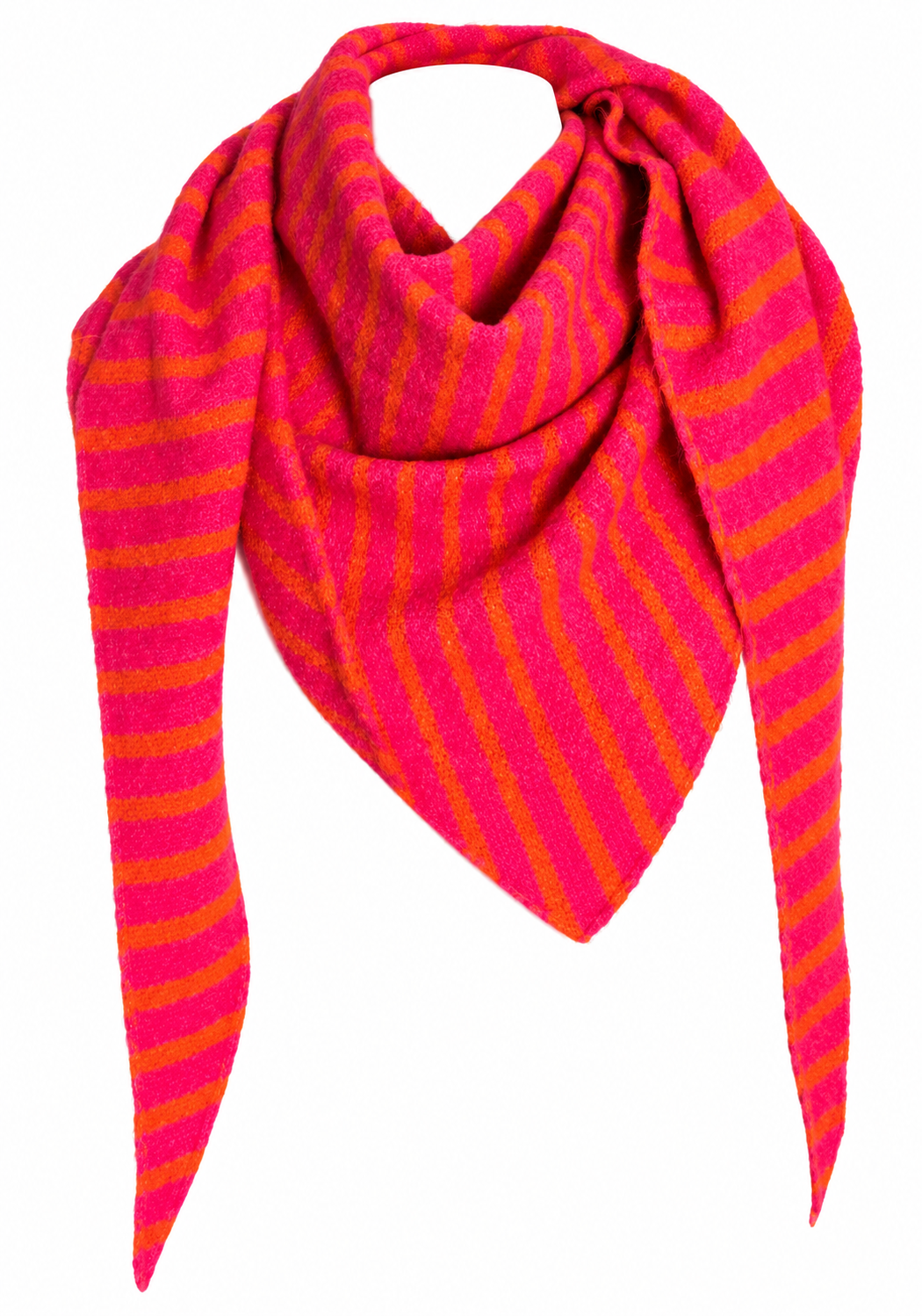 Trianglescarf stripes - pink/neonorange