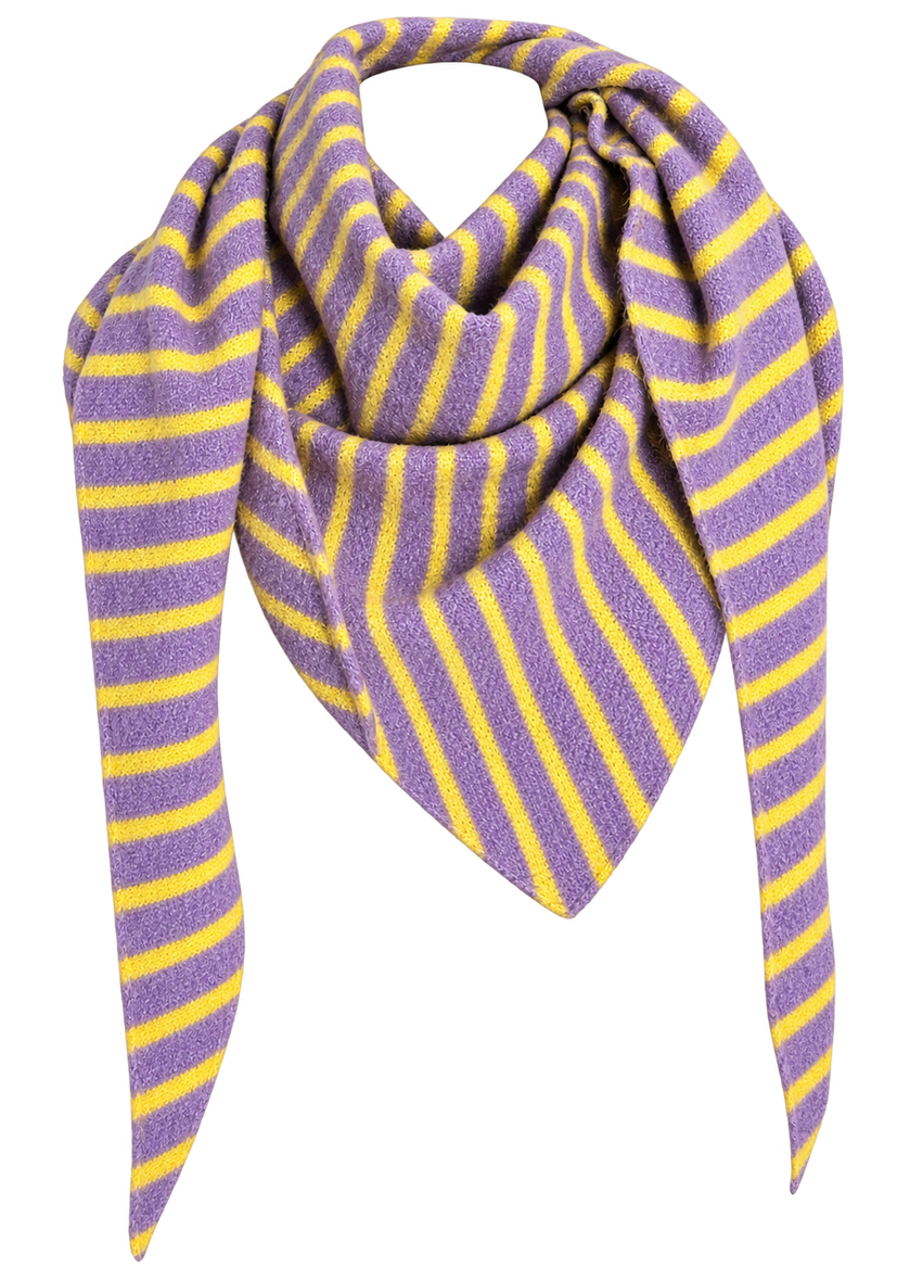 Trianglescarf stripes - lila/gelb