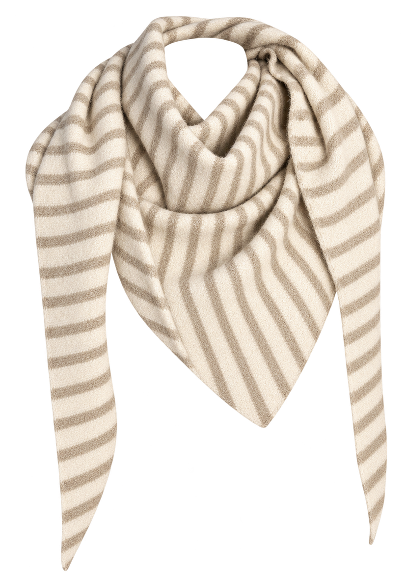 Trianglescarf stripes - creme/taupe