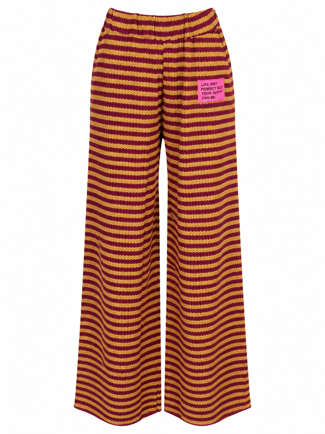 Knit Pants stripes - Plum/Gold