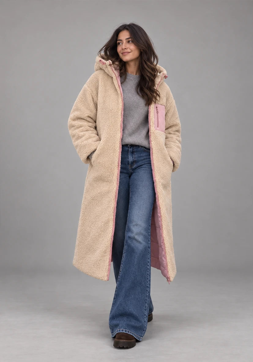 Manteau court Smile & Glow - gris