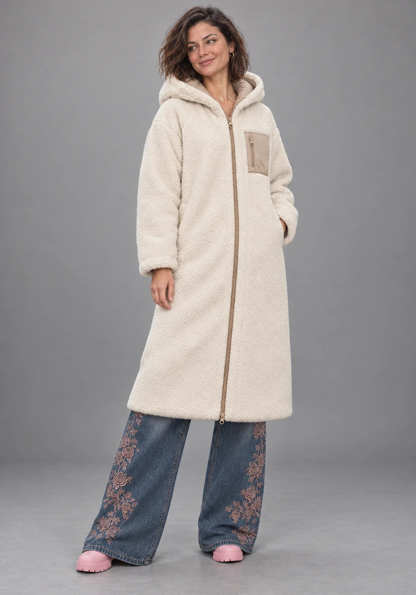 Manteau court Smile & Glow - gris