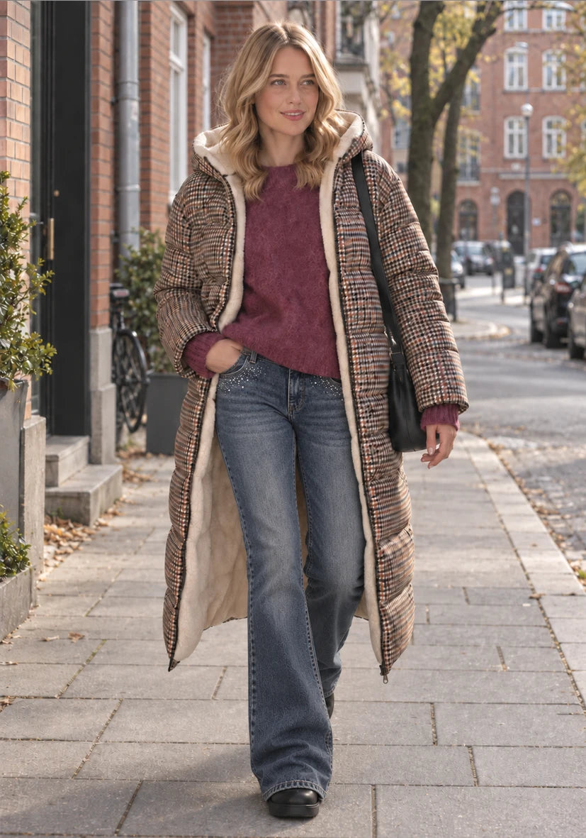 Manteau court Smile & Glow - gris