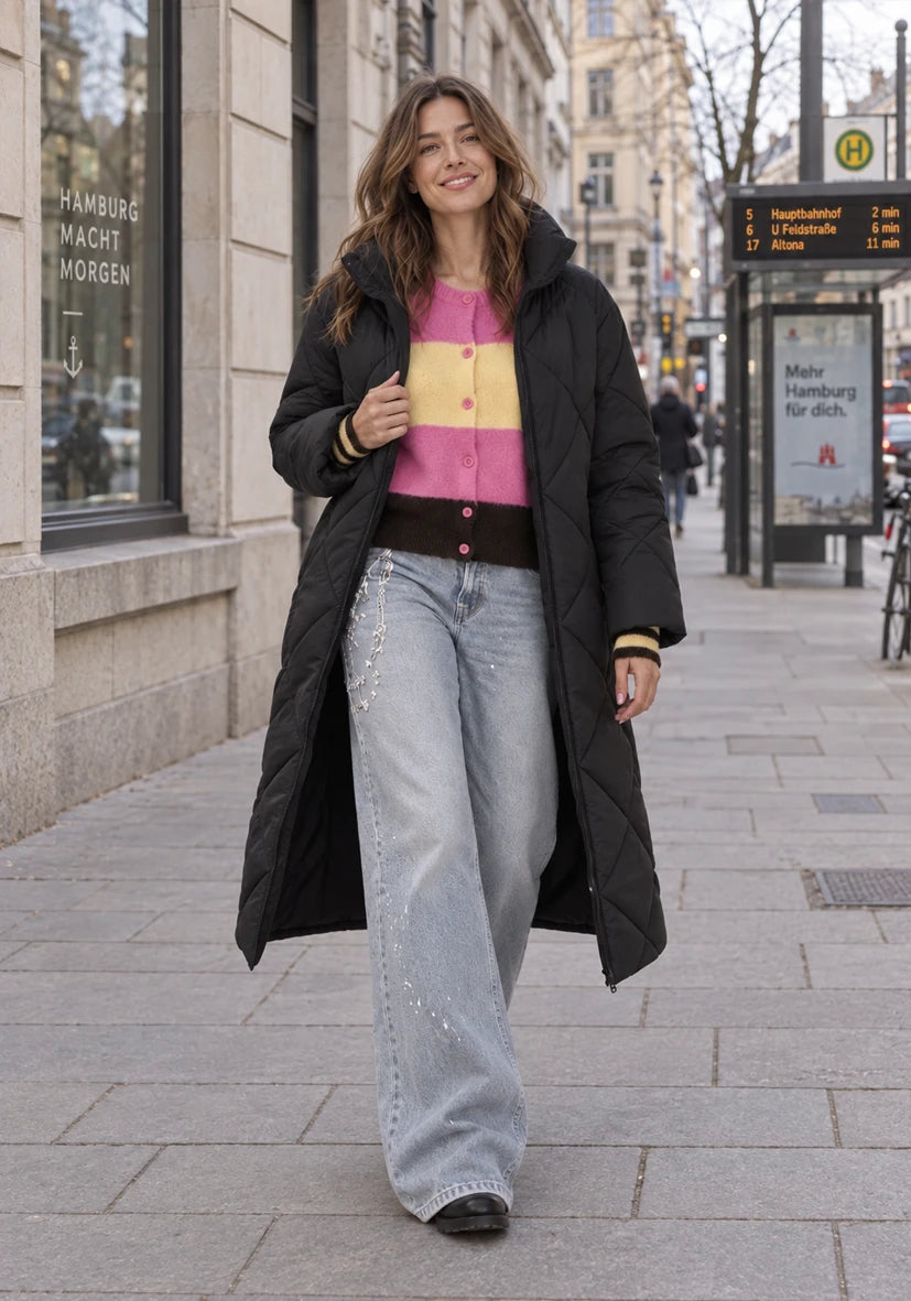 Manteau court Smile & Glow - gris