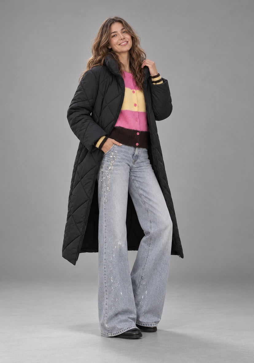 Manteau court Smile & Glow - gris