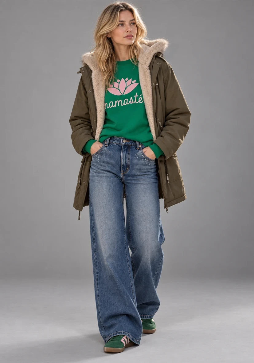 Manteau court Smile & Glow - gris