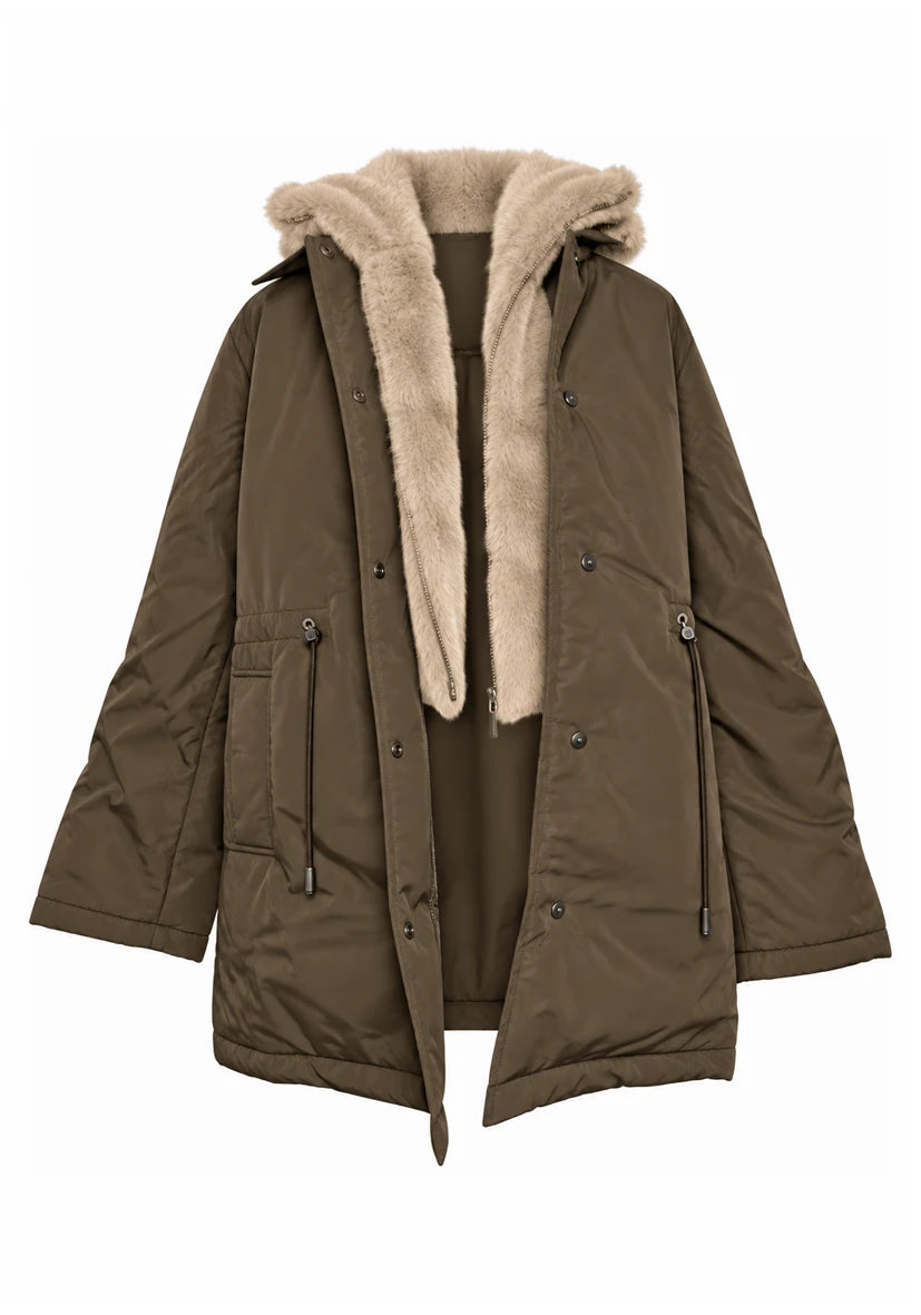 Manteau court Smile & Glow - gris