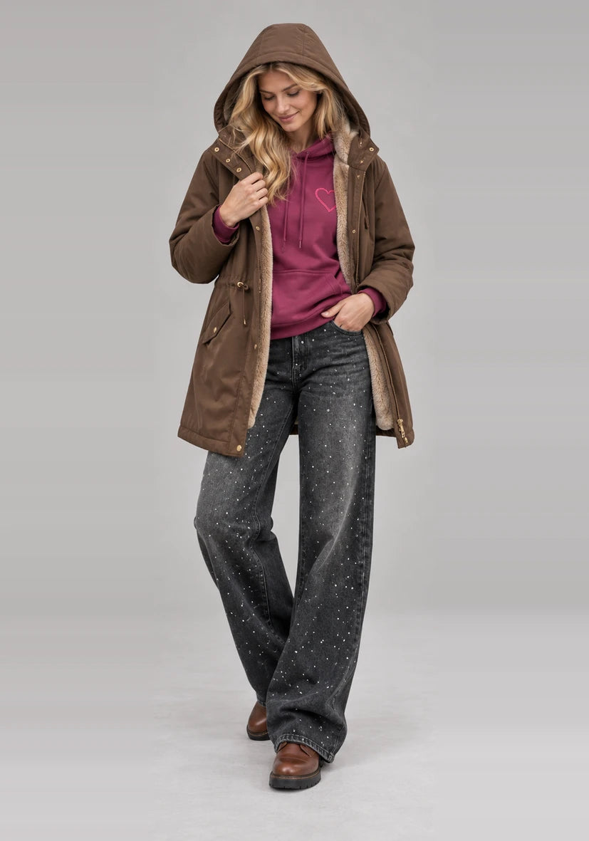 Manteau court Smile & Glow - gris