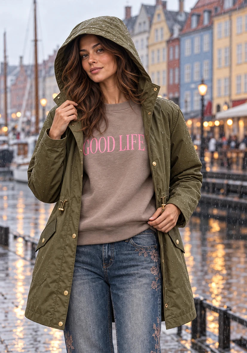 Manteau court Smile & Glow - gris