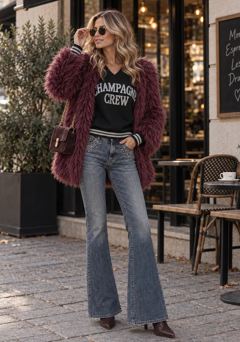 Manteau court Smile & Glow - gris