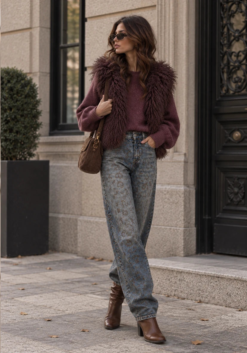 Manteau court Smile & Glow - gris