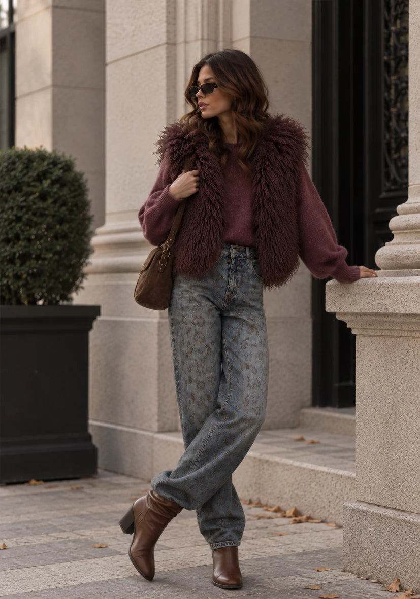 Manteau court Smile & Glow - gris