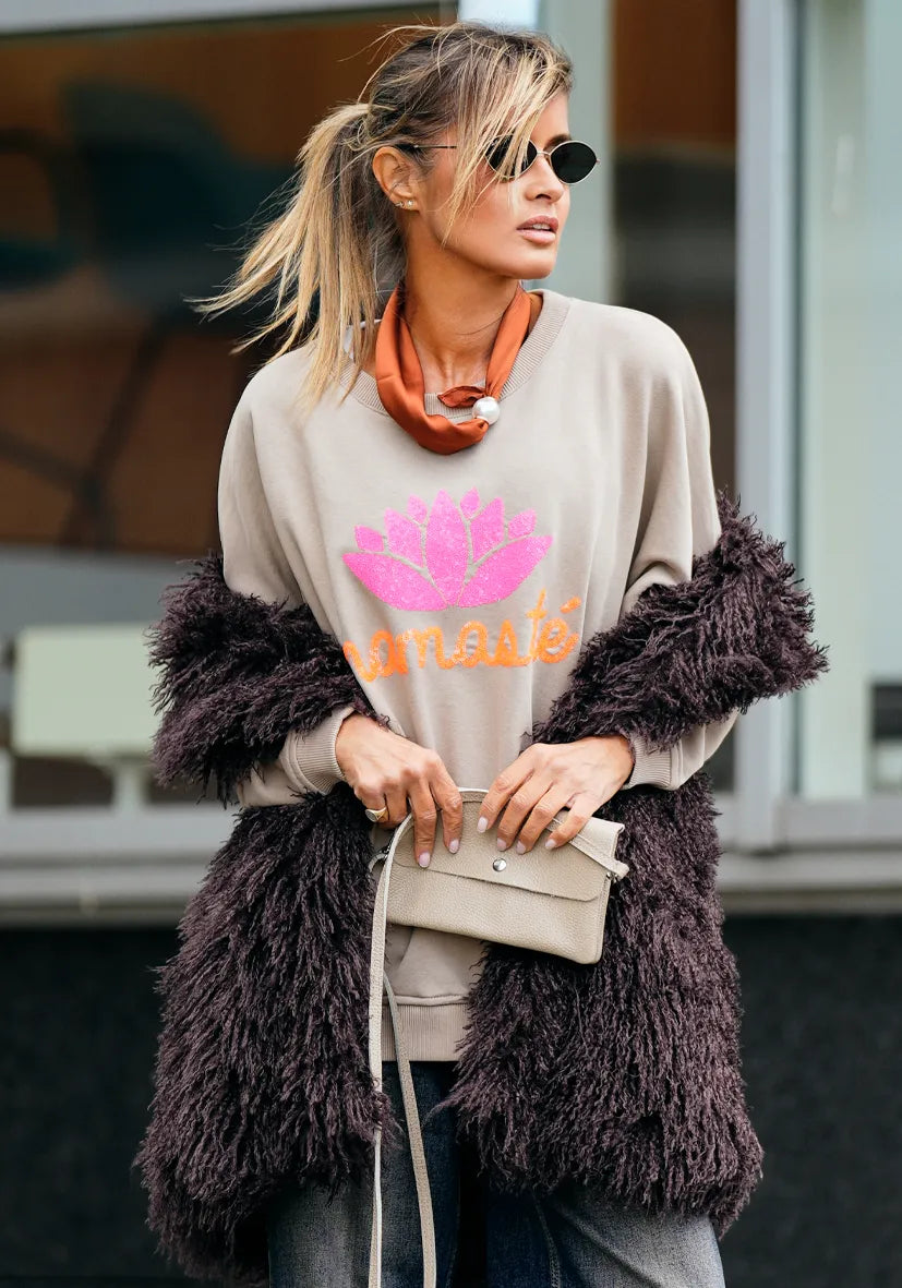 Roundneck Namasté Glitter - sand