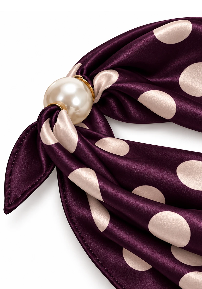 Scarf Dots Pearl bordeaux