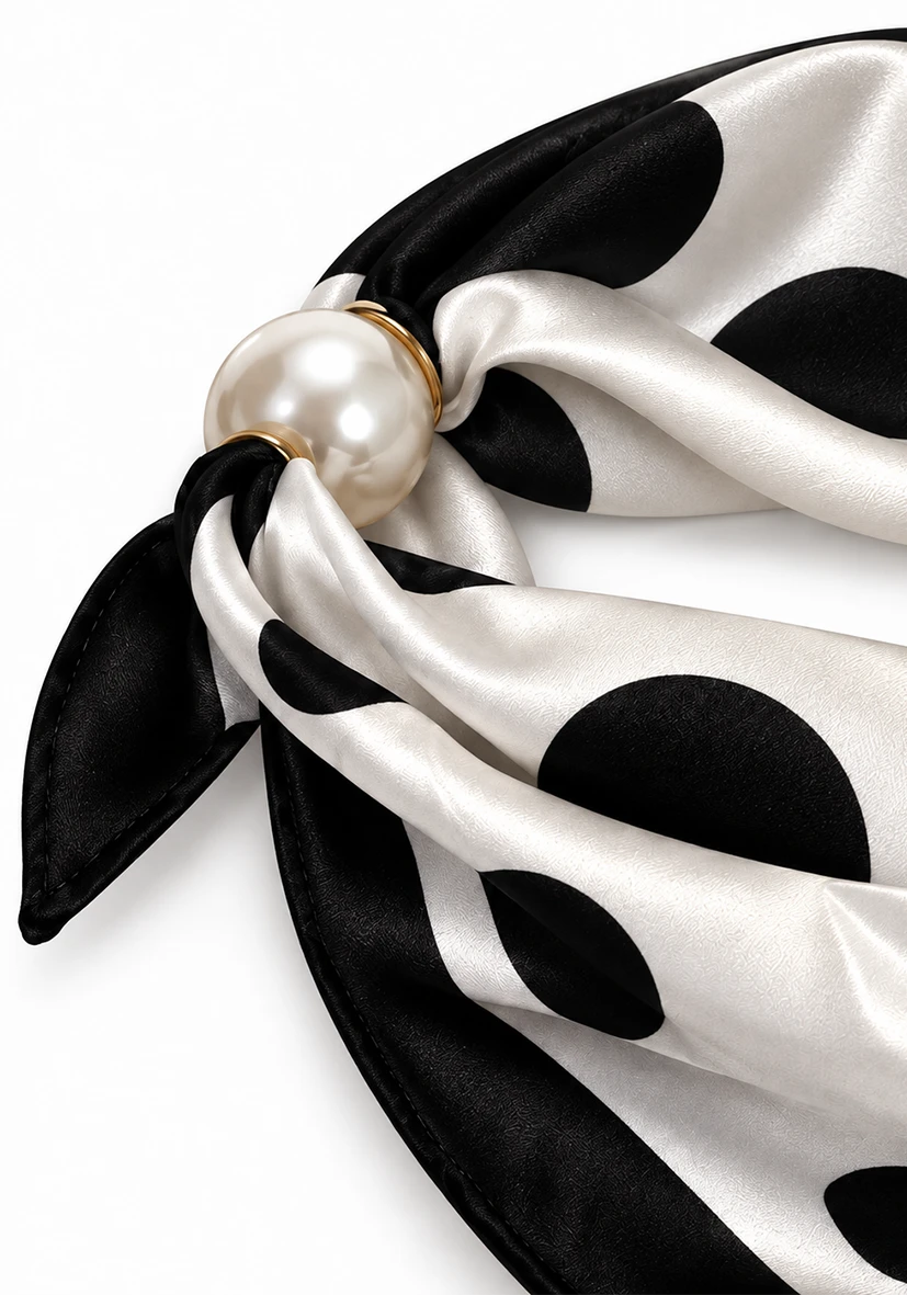 Scarf Dots Pearl black/white