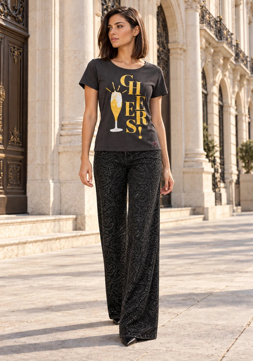 T-Shirt Cheers! - Anthracite/Gold