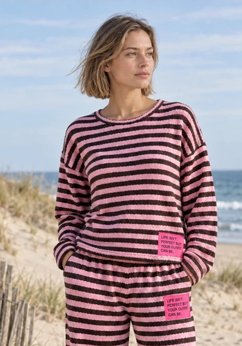Knit Longsleeve stripes - Brown/Rose
