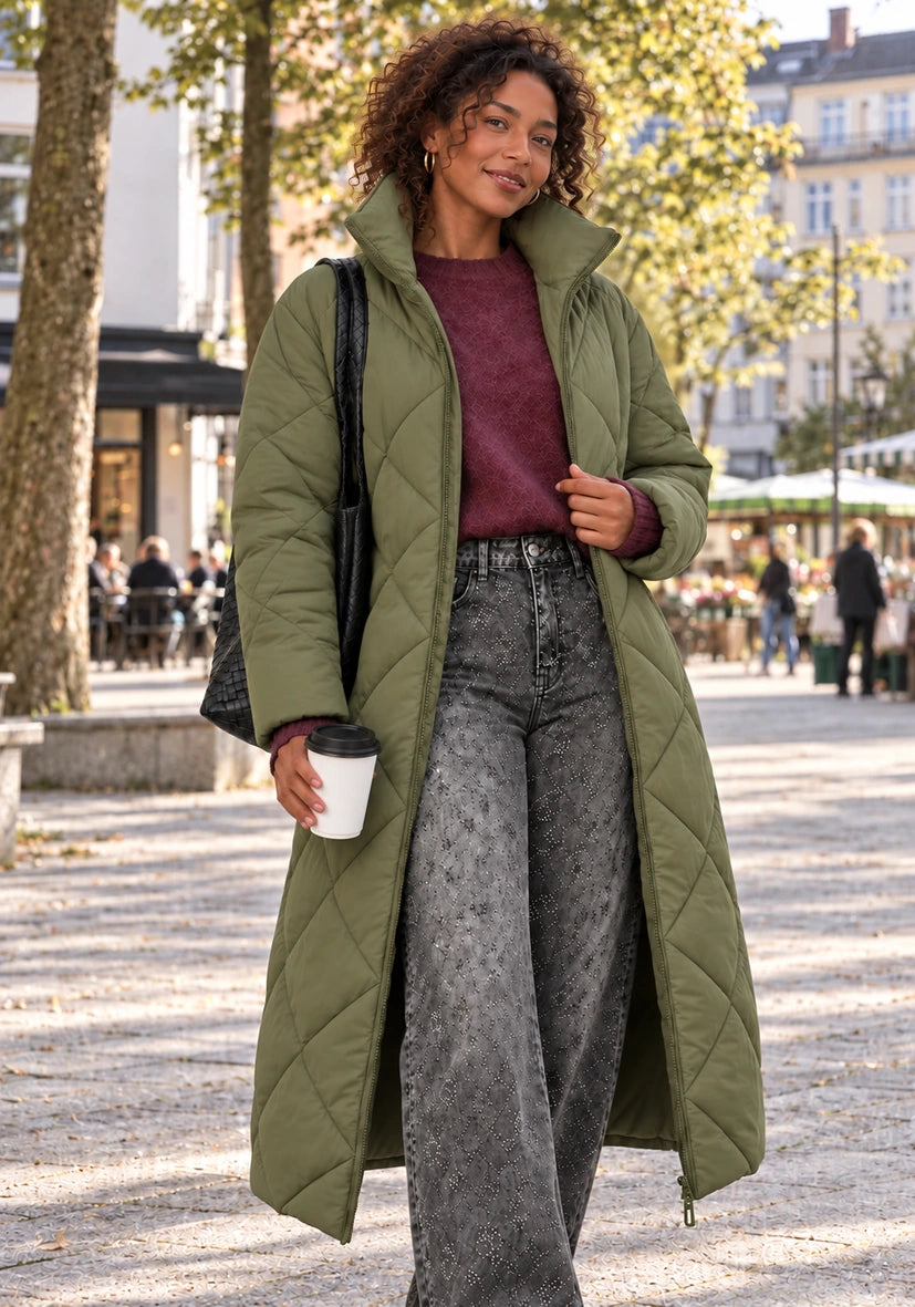 Maxi Puffer Coat - olive