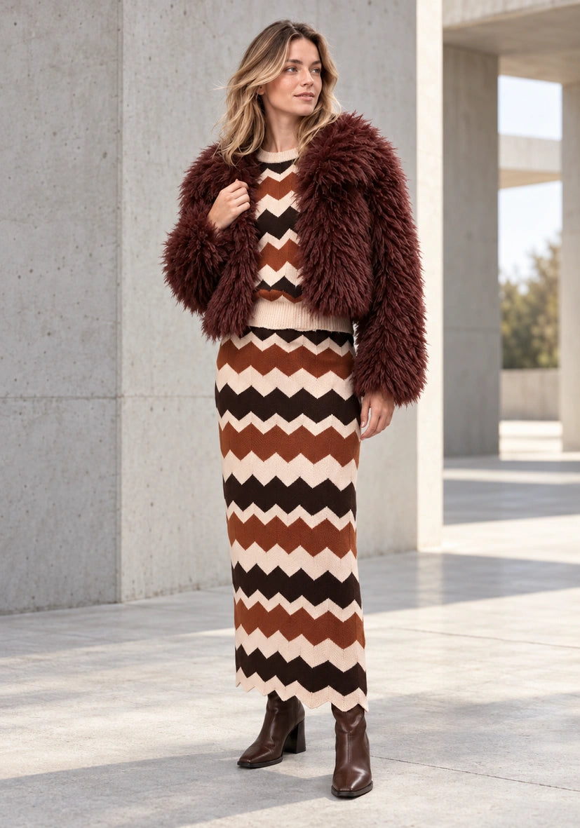 Jacket Short Cosy Cloud - bordeaux